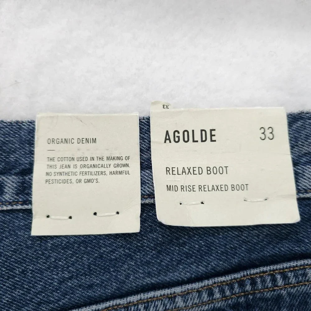 AGOLDE Relaxed 100% Organic Denim Bootcut Midrise Sphere Wash Sz 33 NWT - Picture 7 of 12